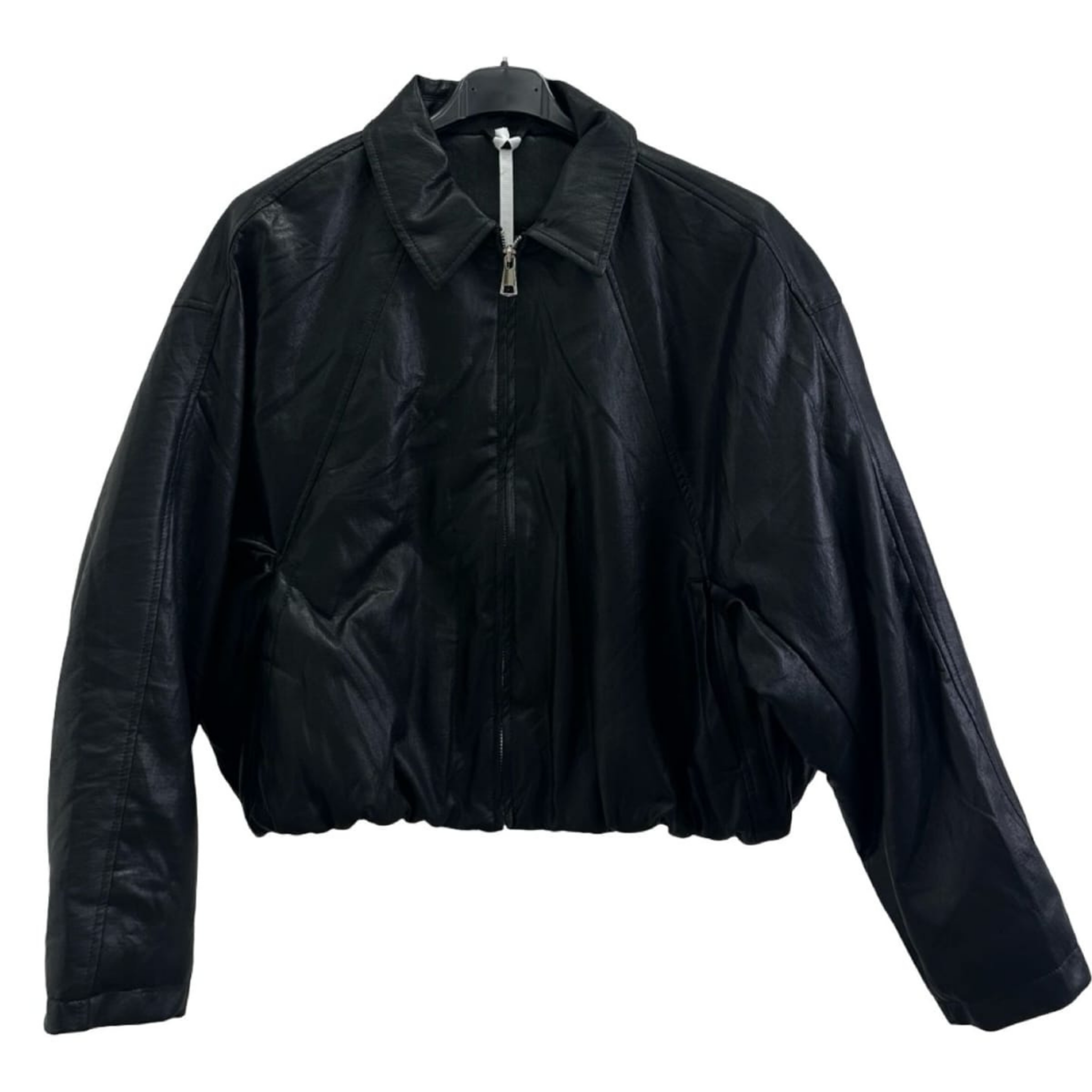 Italian Faux Leather Bomber Jacket