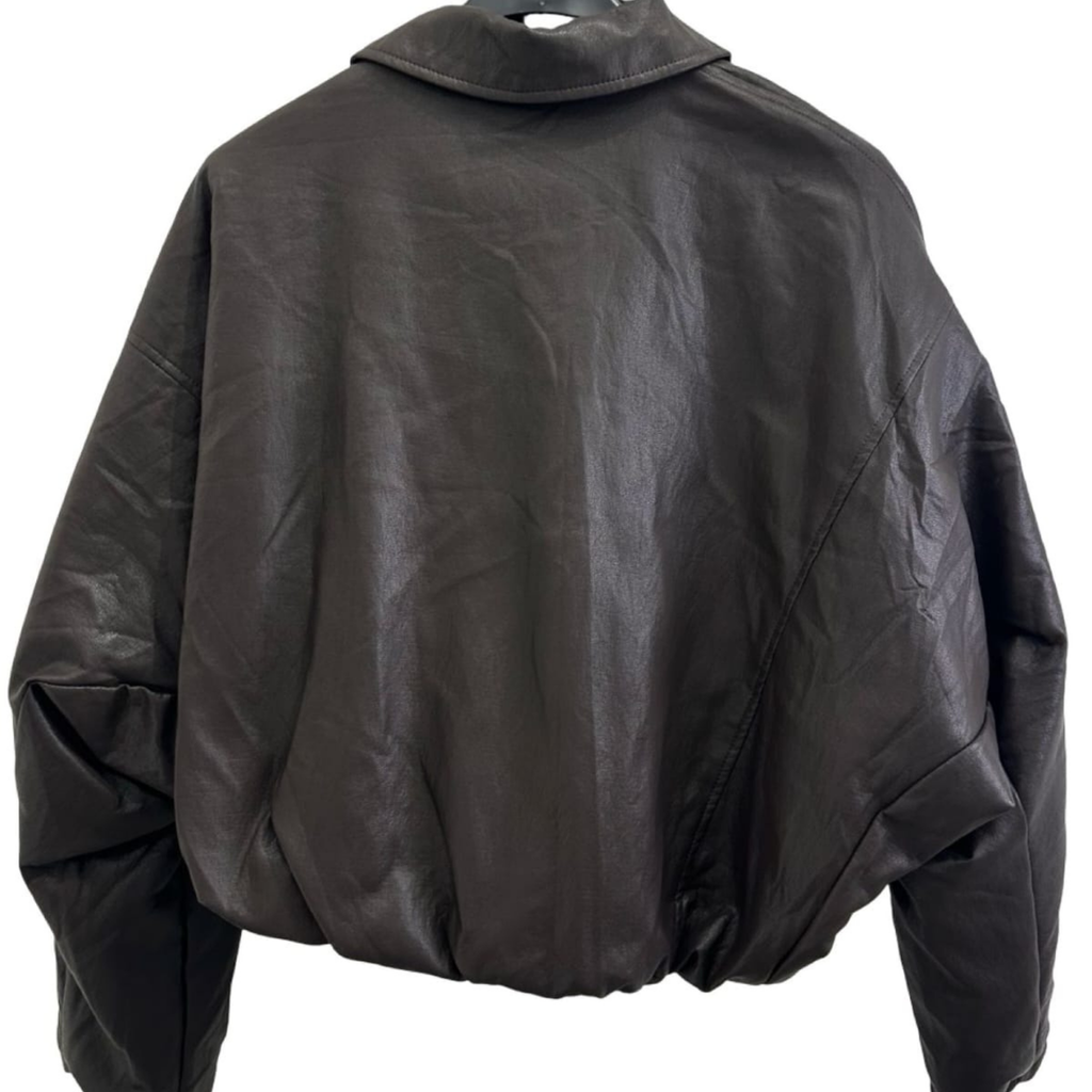 Italian Faux Leather Bomber Jacket