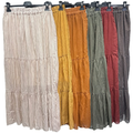 Italian Pinstripe Tiered Maxi Skirt
