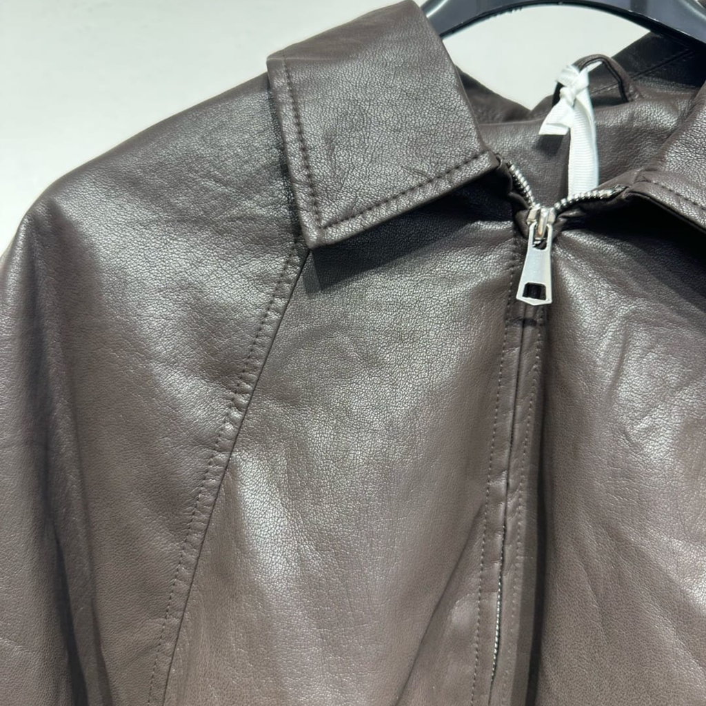 Italian Faux Leather Bomber Jacket