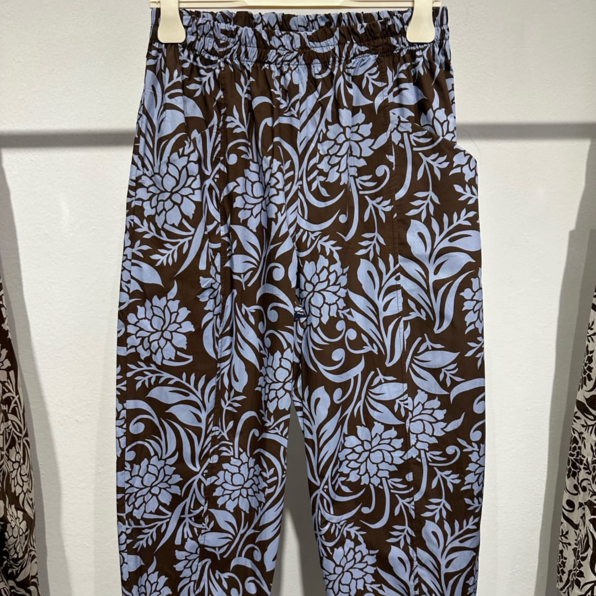 Italian Wide-Leg Floral Print Trousers