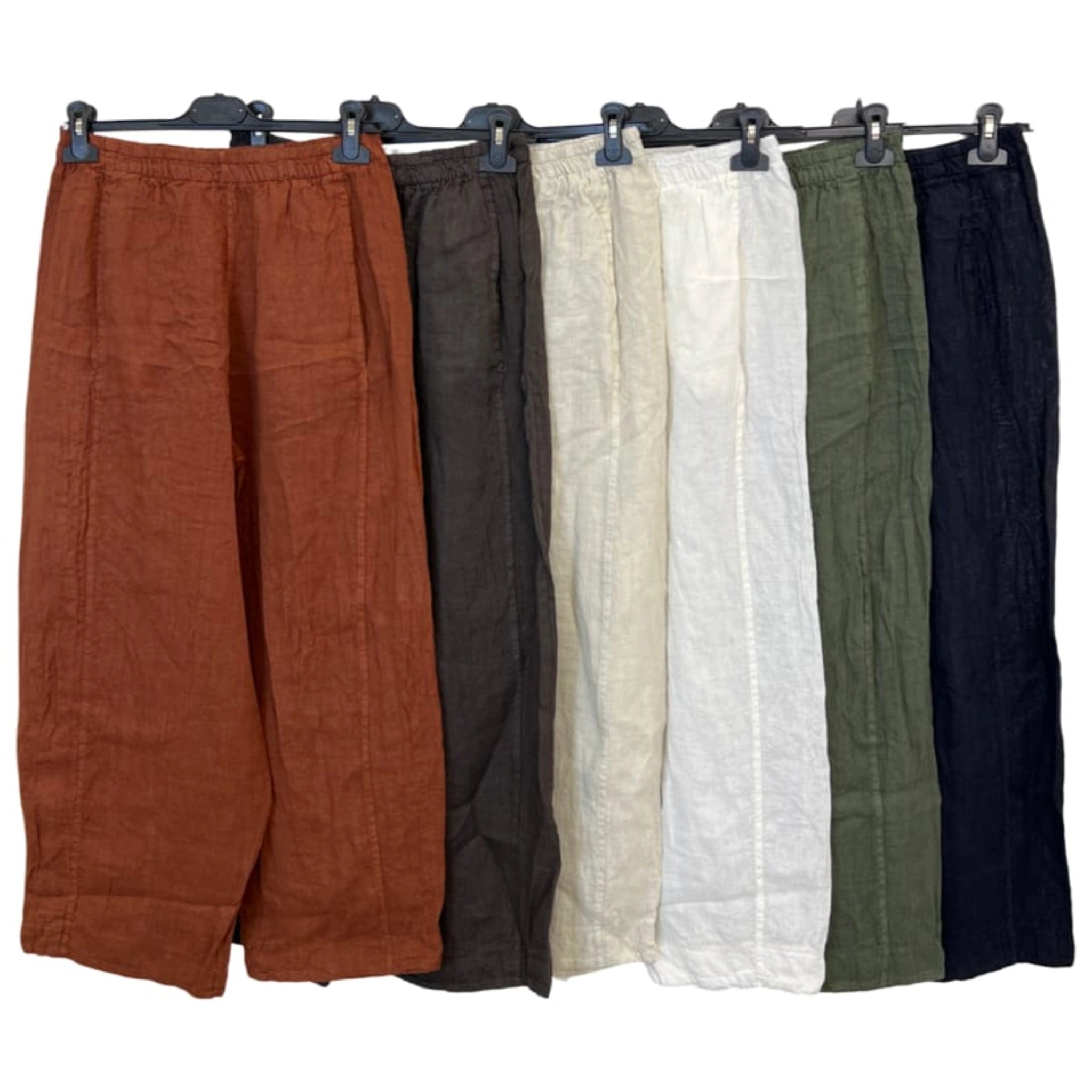 100% Linen Wide-Leg Pants