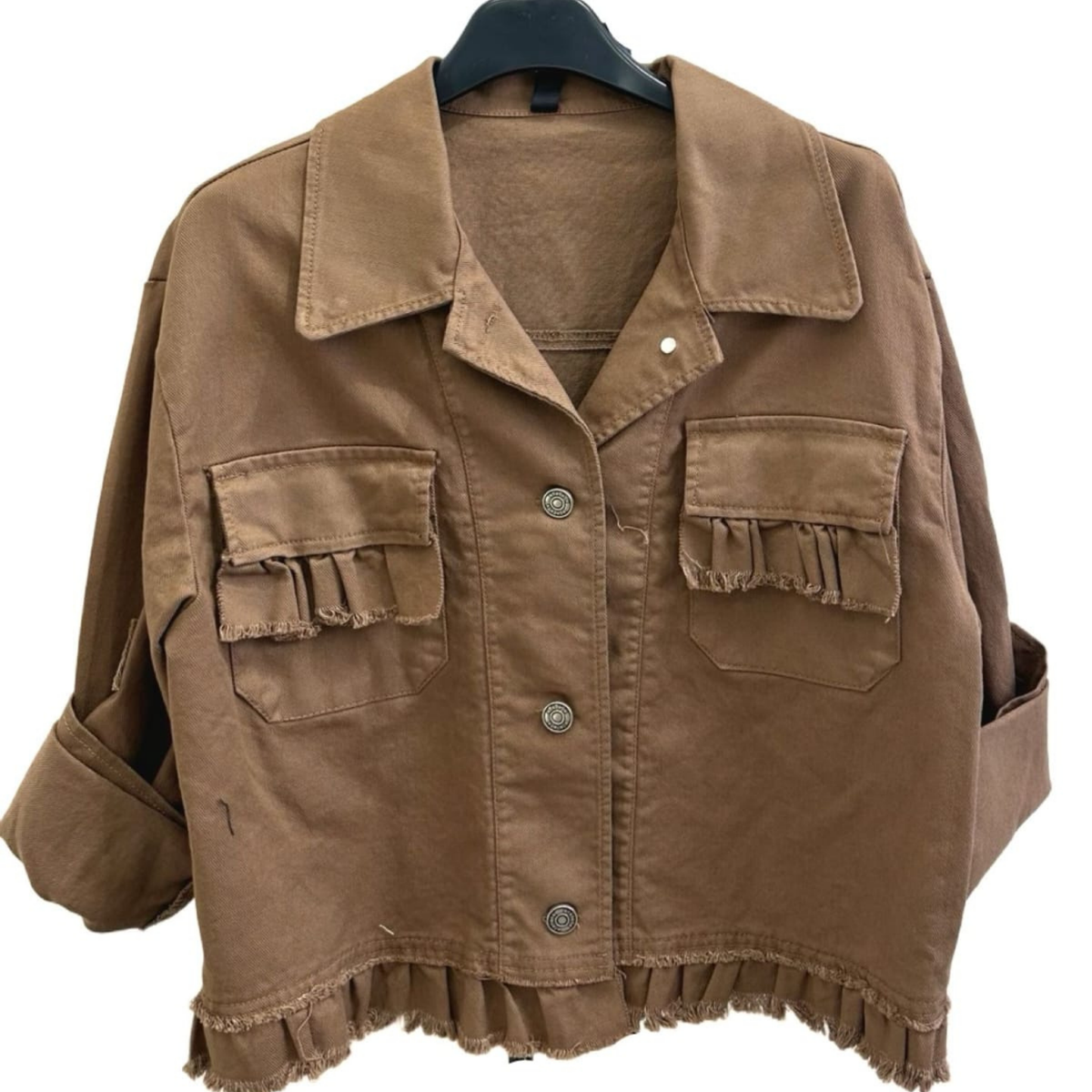 Italian Frayed Hem Jacket