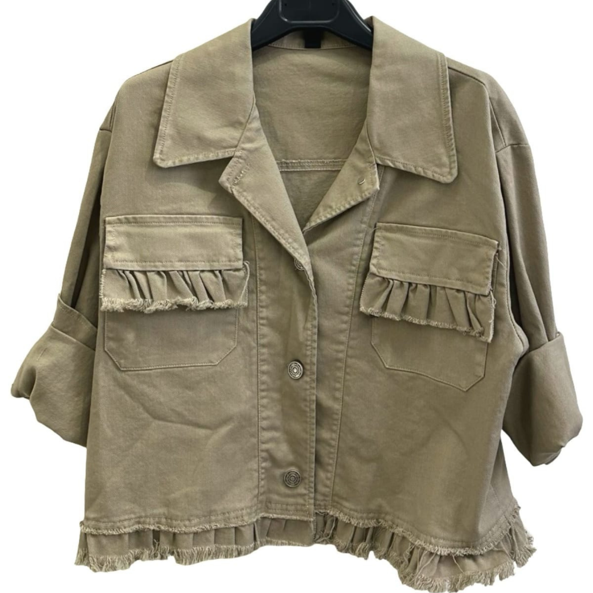 Italian Frayed Hem Jacket
