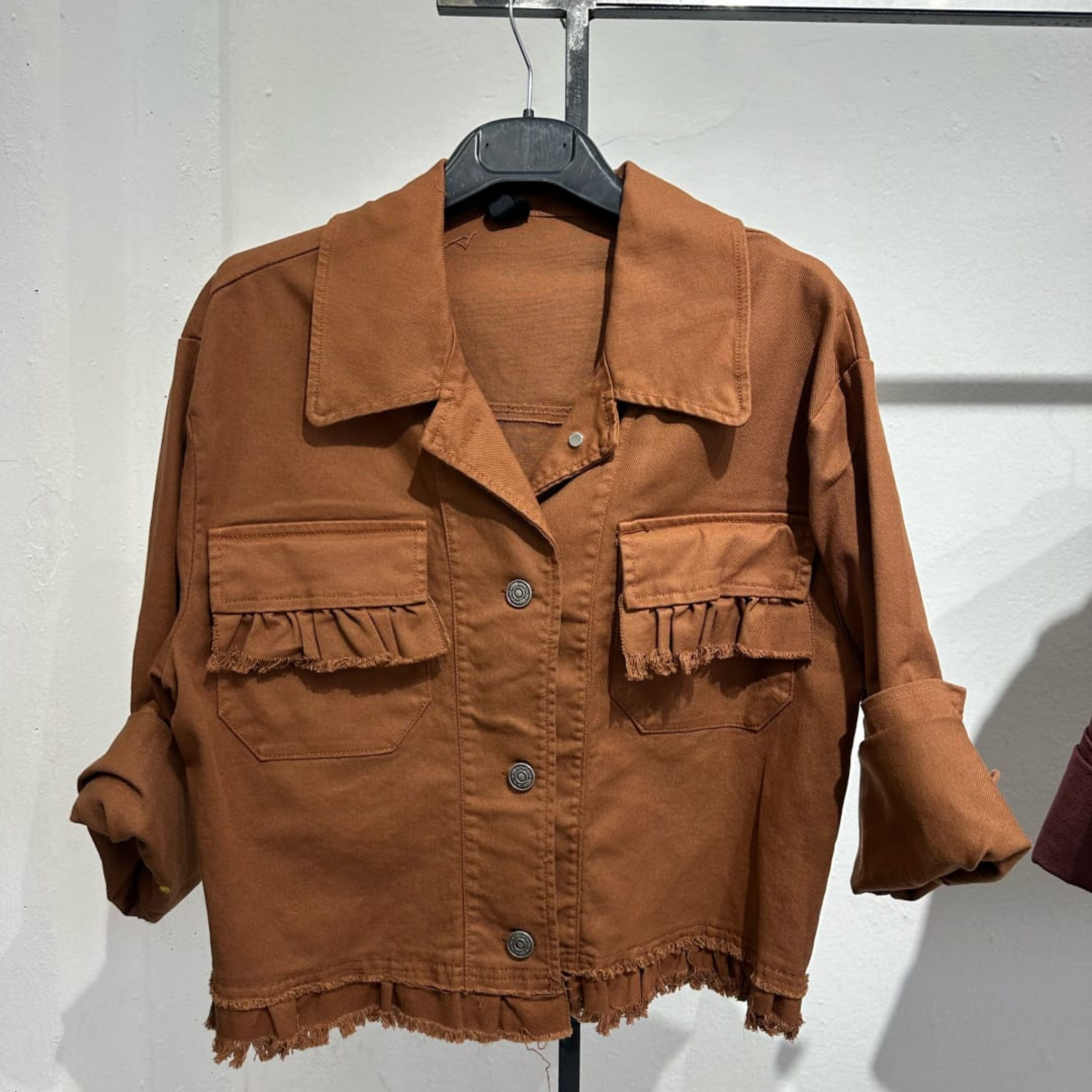 Italian Frayed Hem Jacket