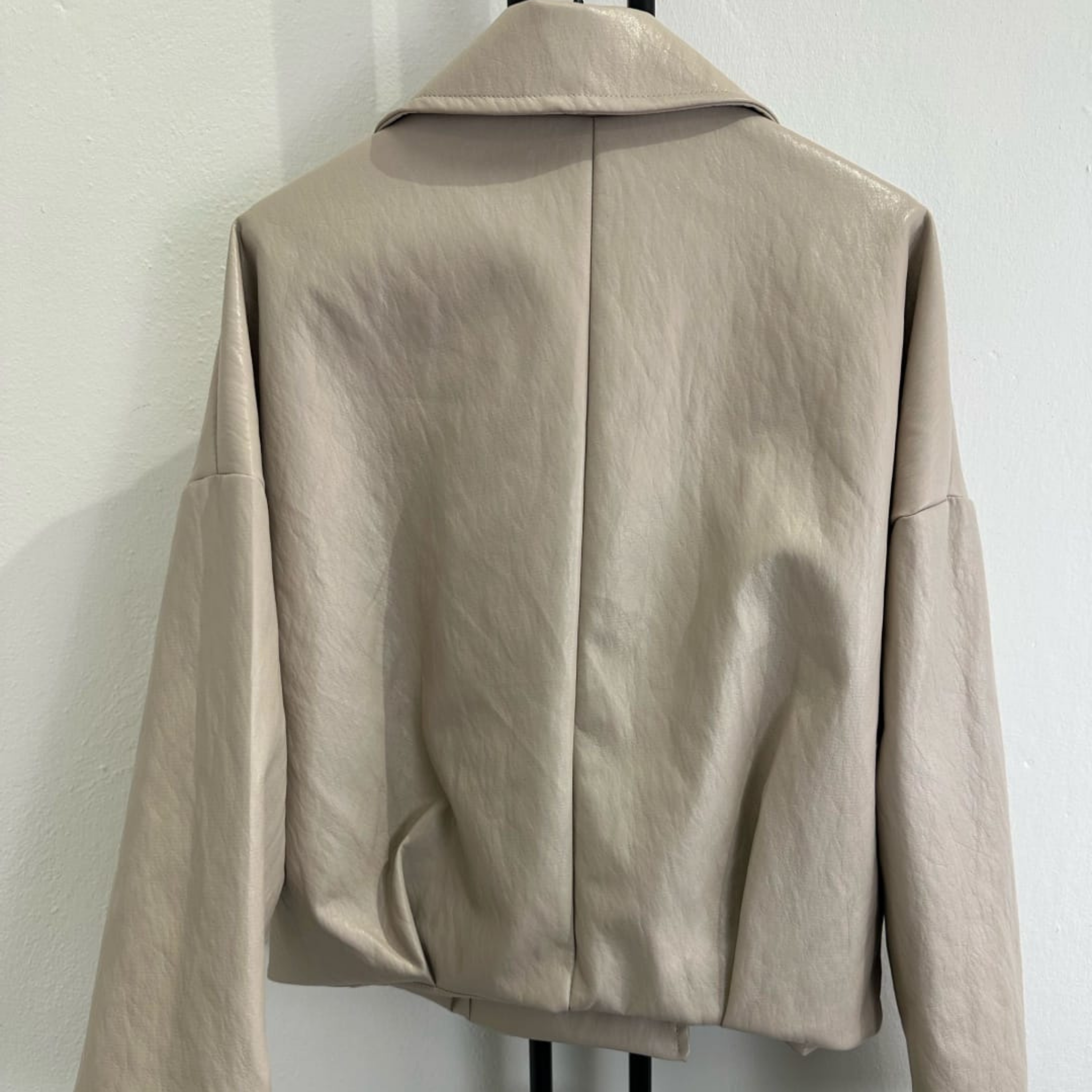 Double-Breasted Faux Leather Jacket