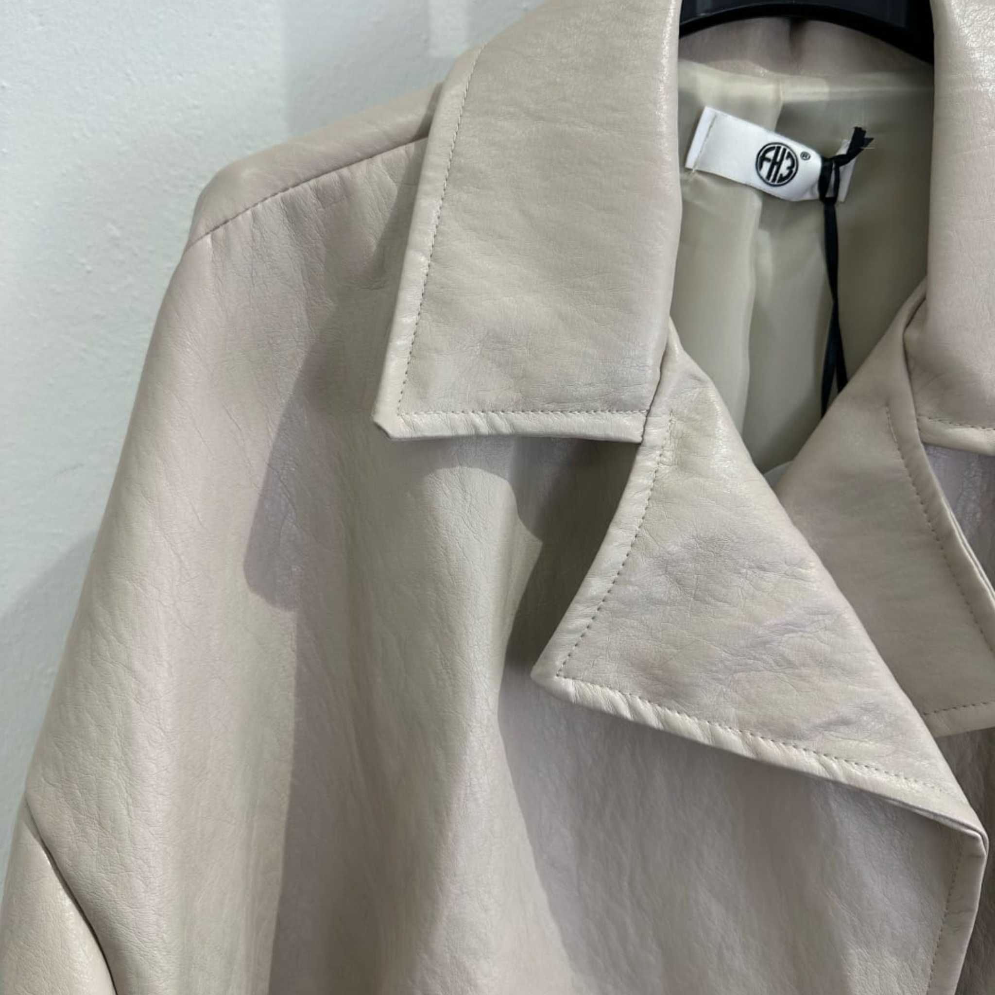 Double-Breasted Faux Leather Jacket