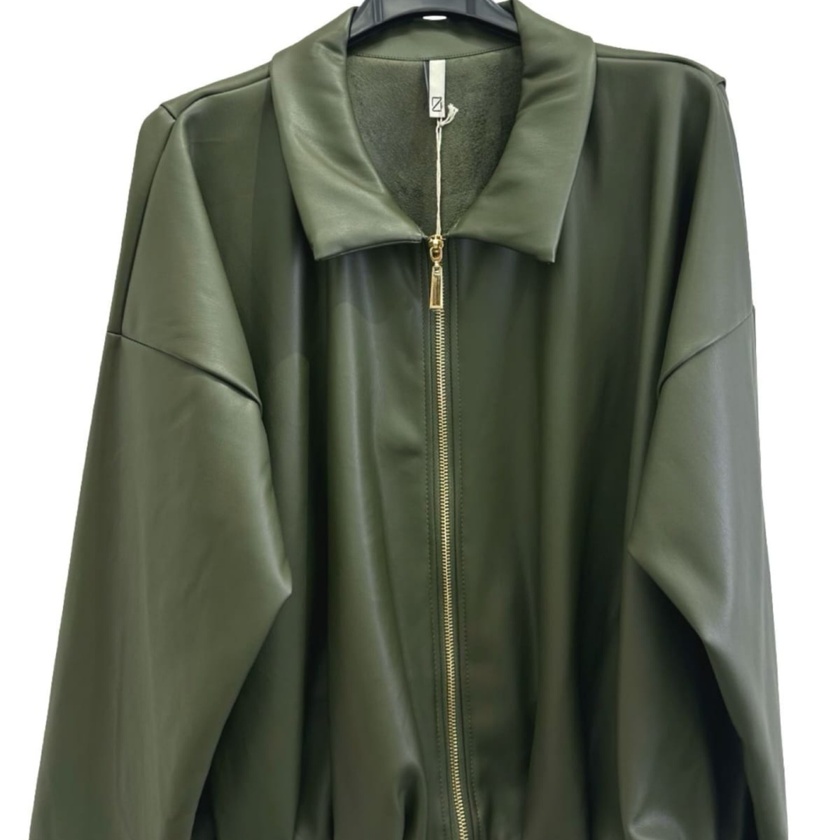 Italian Faux Leather Bomber Jacket