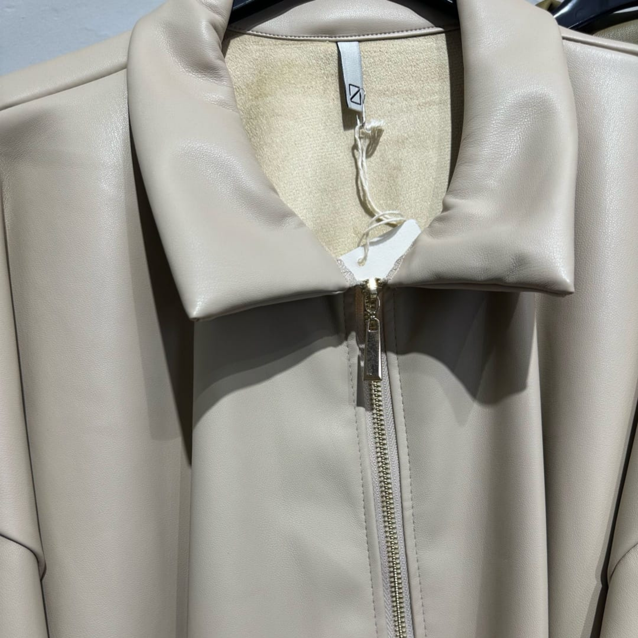 Italian Faux Leather Bomber Jacket