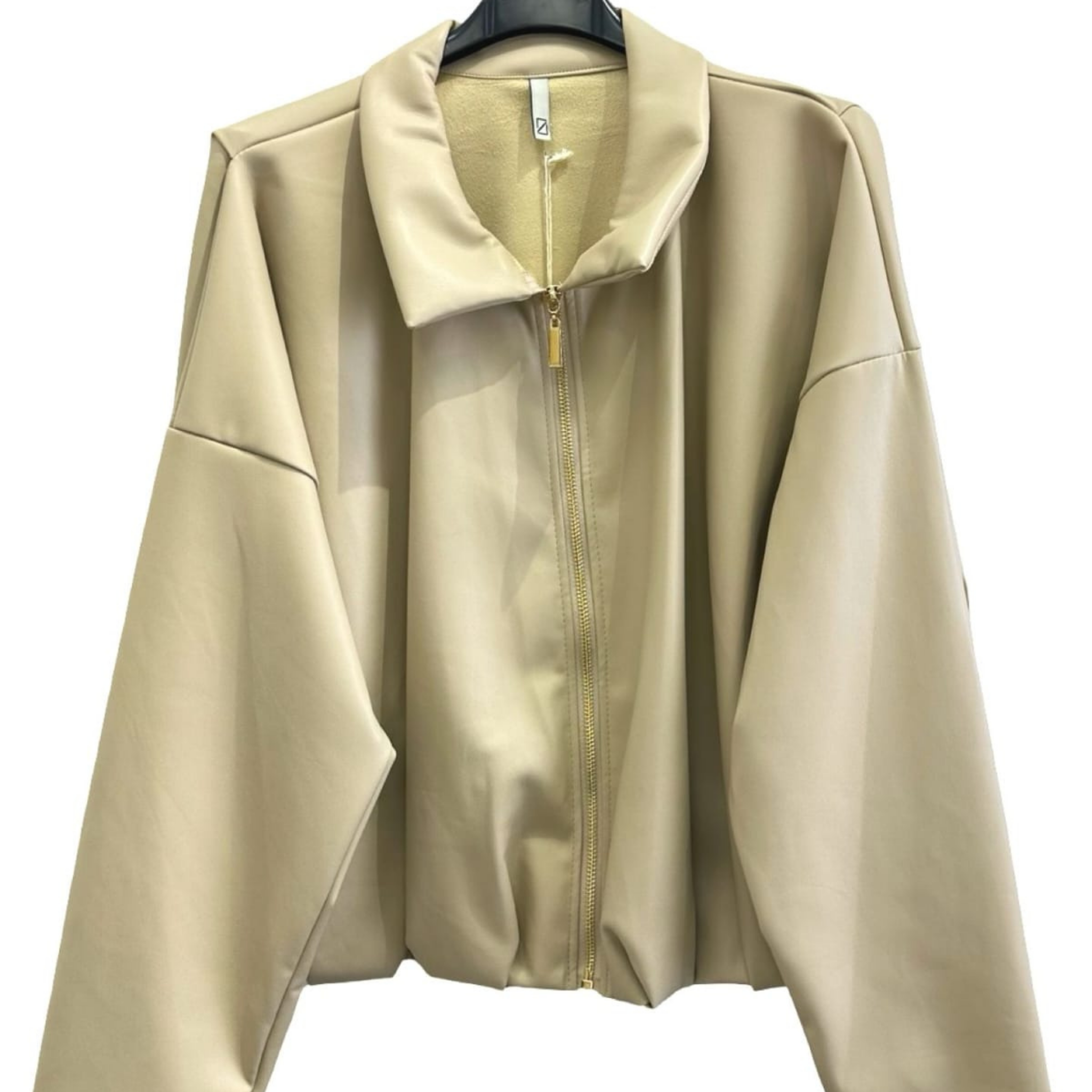 Italian Faux Leather Bomber Jacket