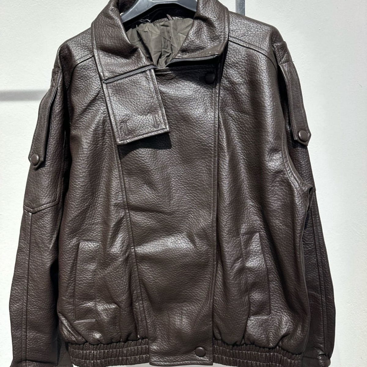 Italian Faux Leather Utility Jacket