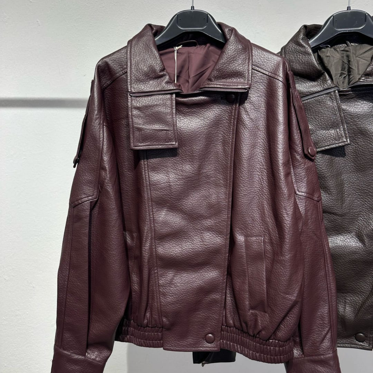 Italian Faux Leather Utility Jacket