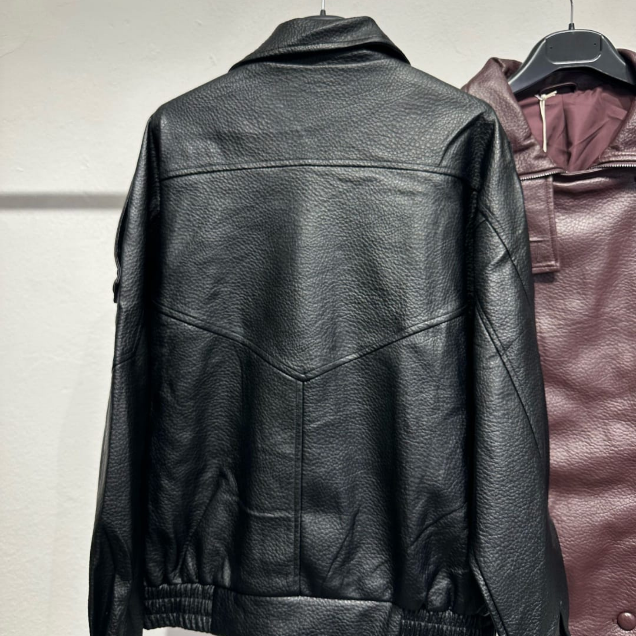Italian Faux Leather Utility Jacket