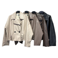 Double-Breasted Faux Leather Jacket