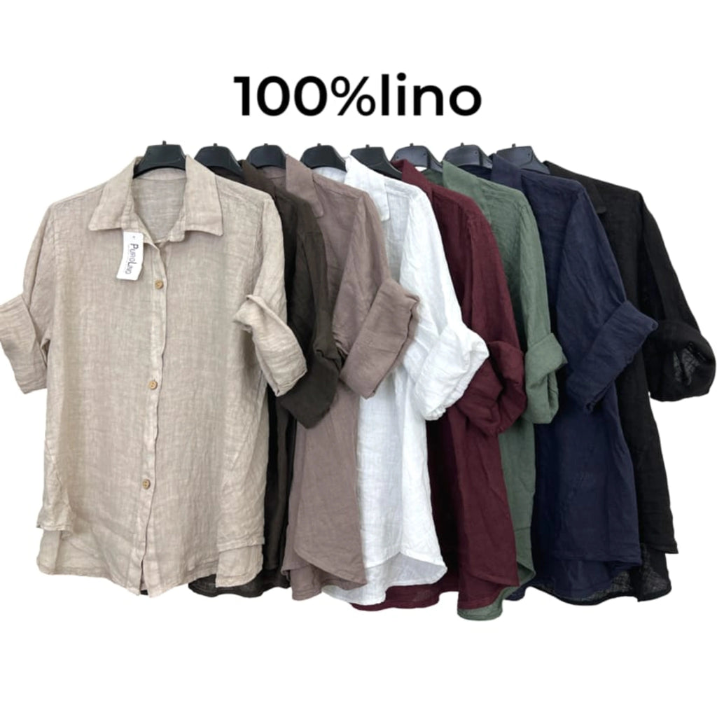 100% Linen Button-Up Shirt