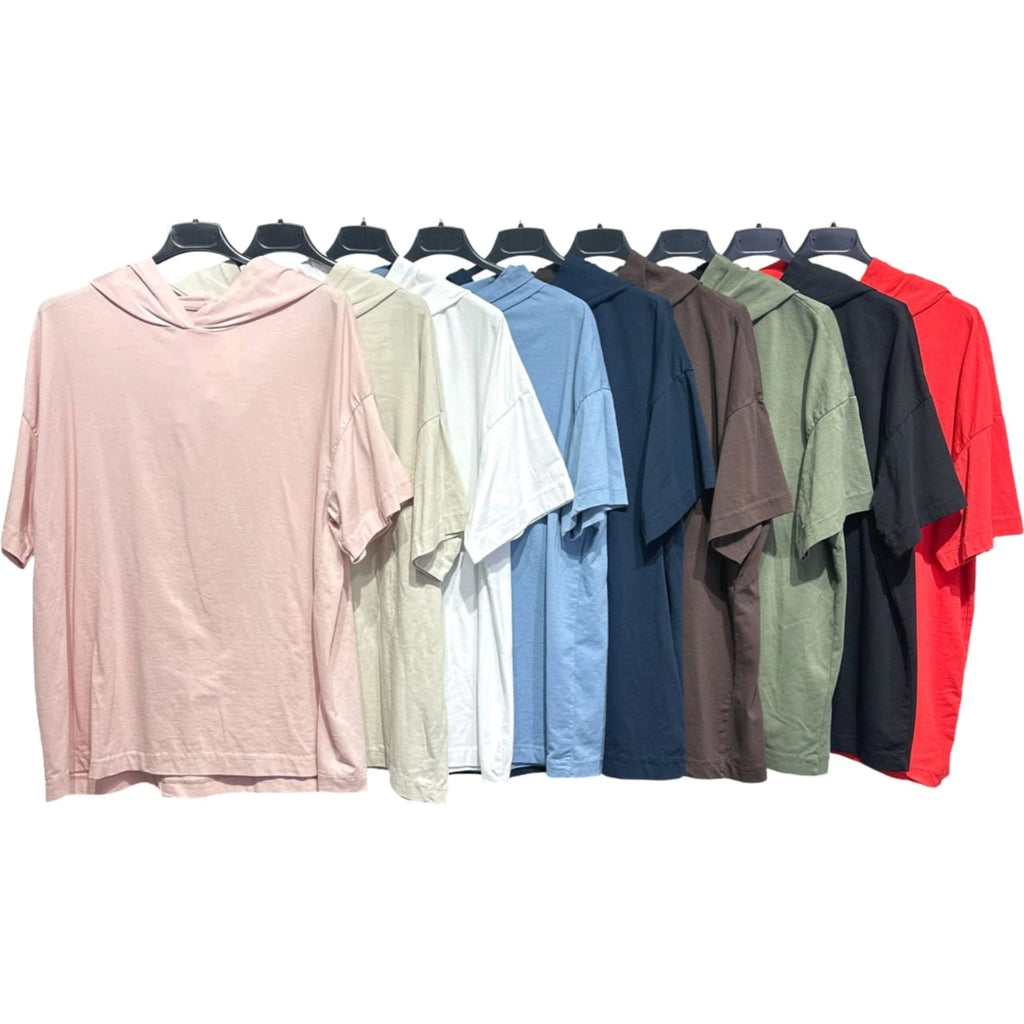 Cotton Blend Hooded T-Shirt