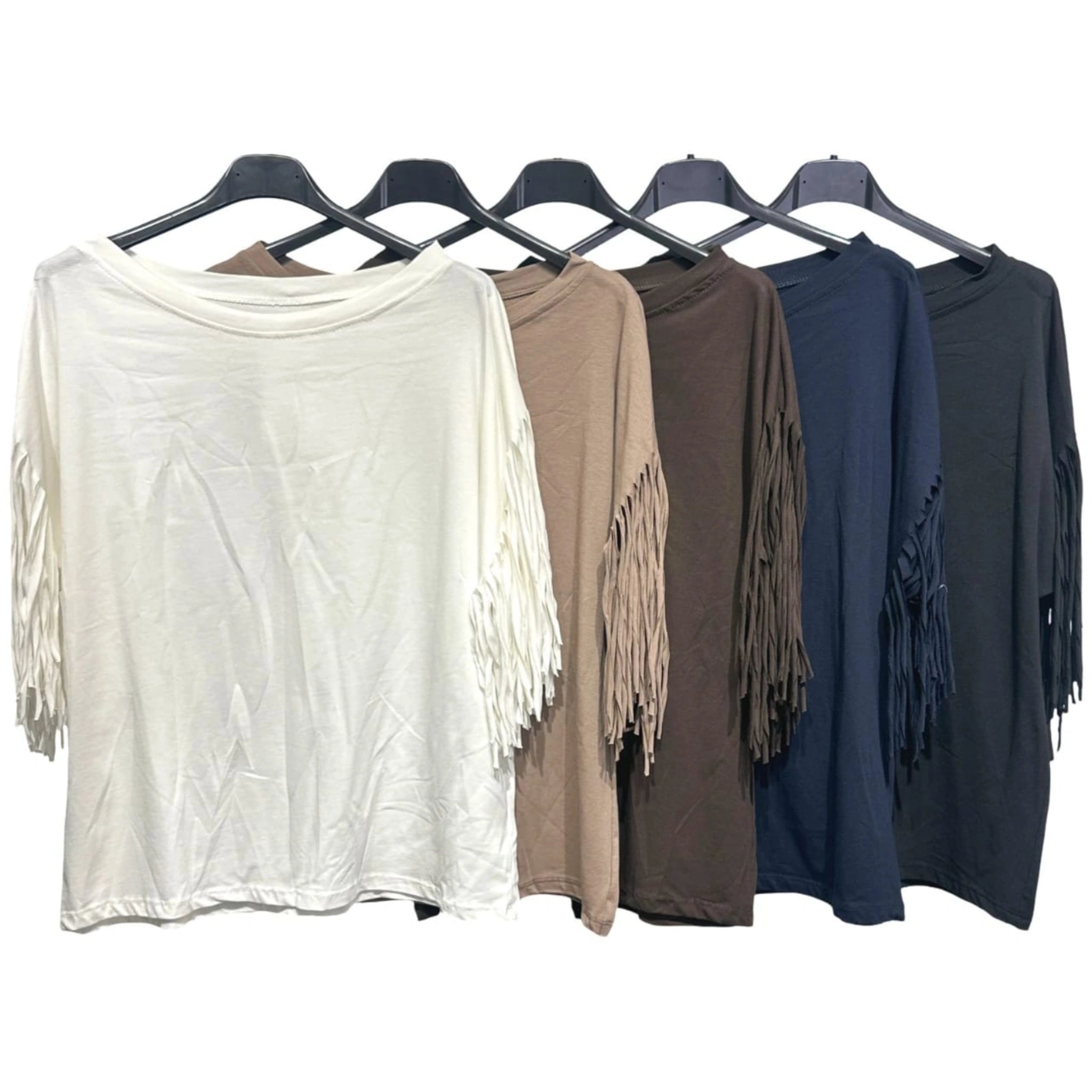 Cotton Blend Fringe Top