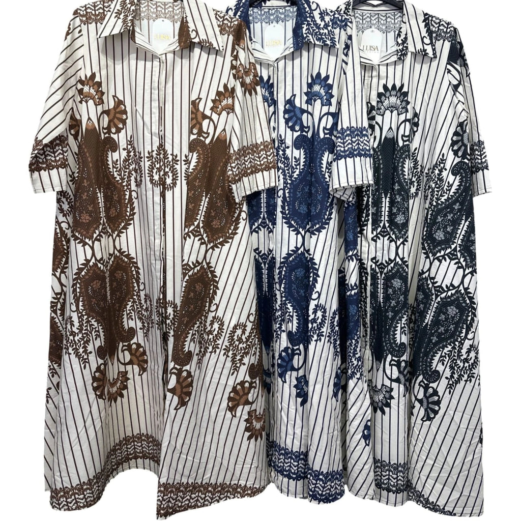 100% Cotton Printed Shirt Dress – Voie De Mode