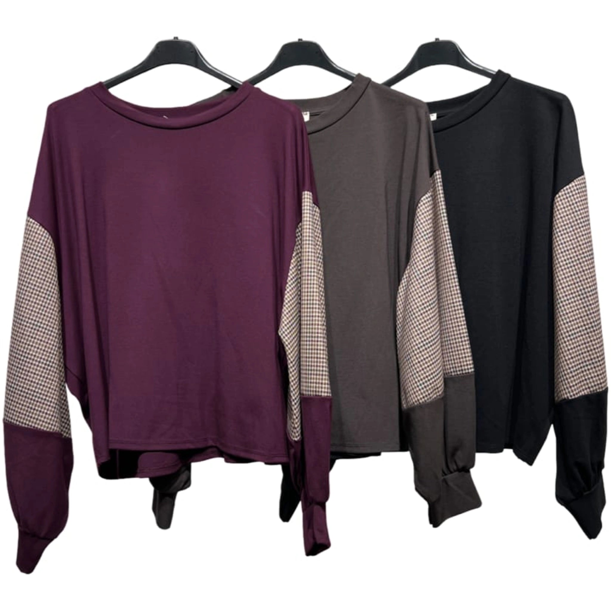 Contrast Sleeve Relaxed Top