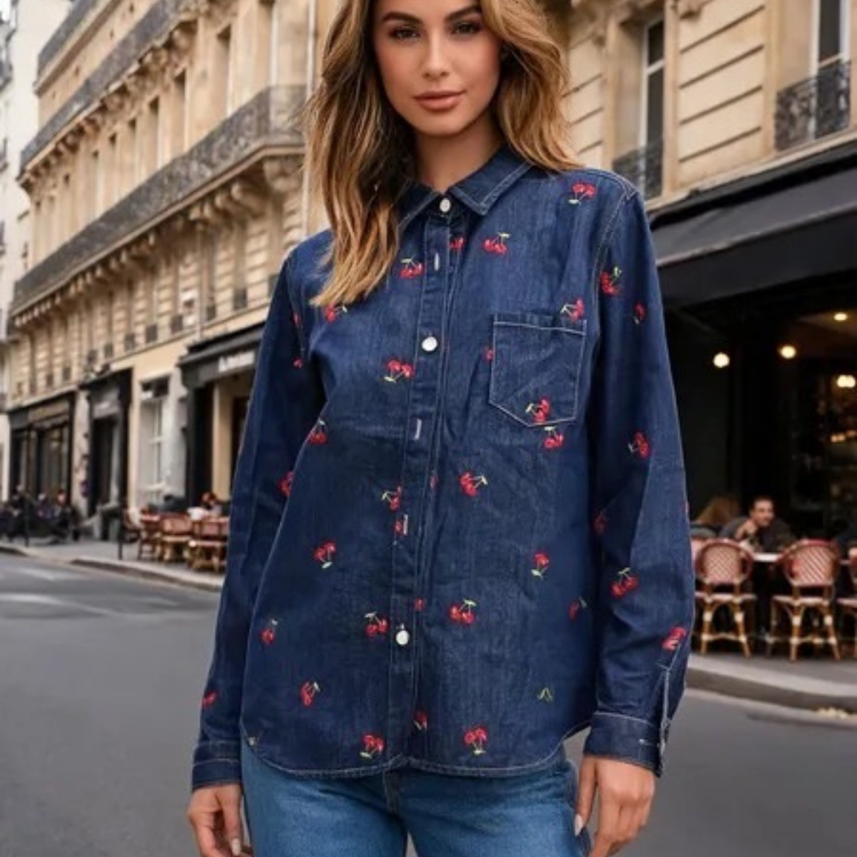 Cherry Denim Shirt