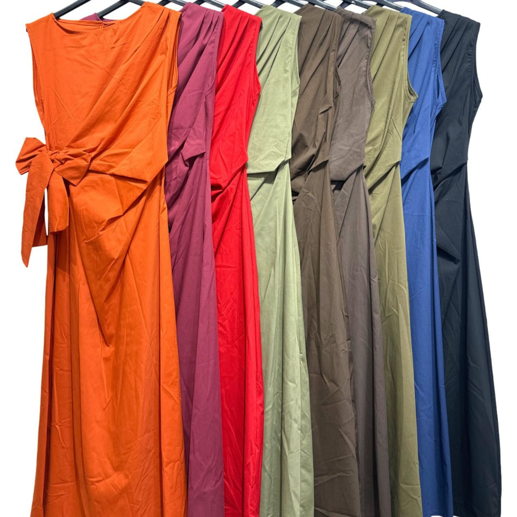 Italian Sleeveless Wrap Maxi Dress