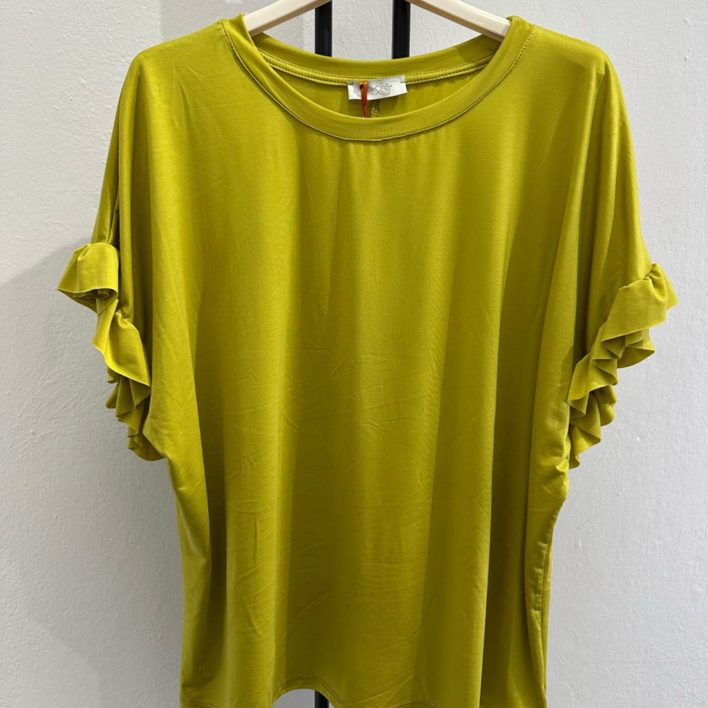 Tencel™ Ruffle Sleeve Top