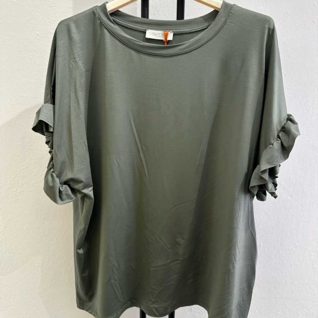 Tencel™ Ruffle Sleeve Top