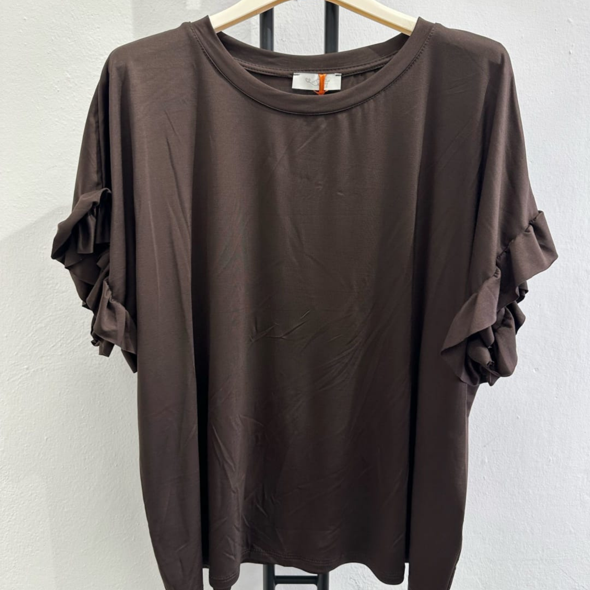 Tencel™ Ruffle Sleeve Top