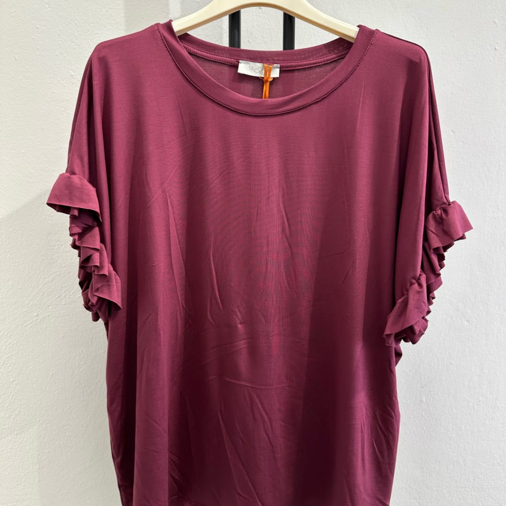 Tencel™ Ruffle Sleeve Top