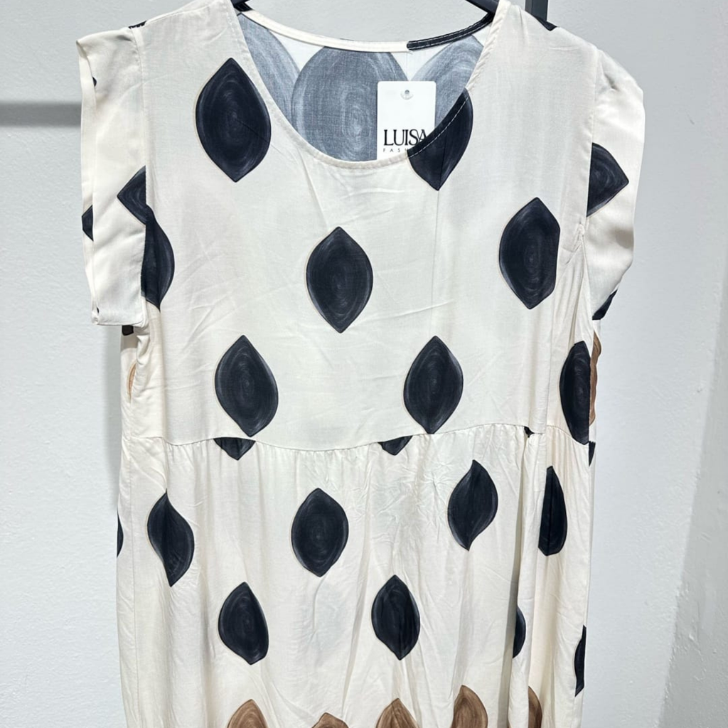 Italian Sleeveless White Printed Maxi Dress