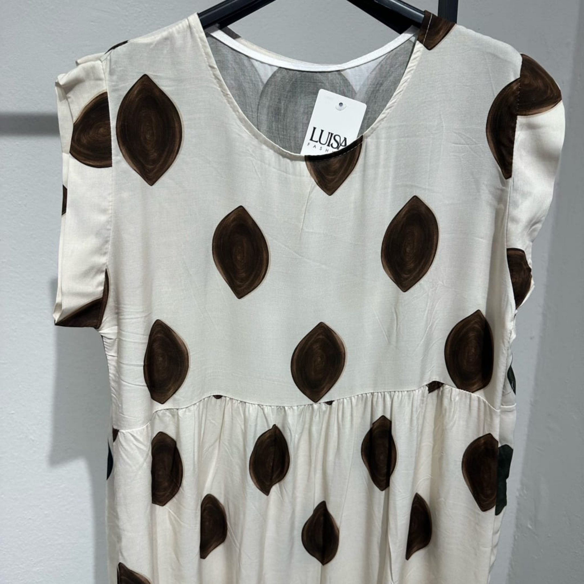Italian Sleeveless White Printed Maxi Dress