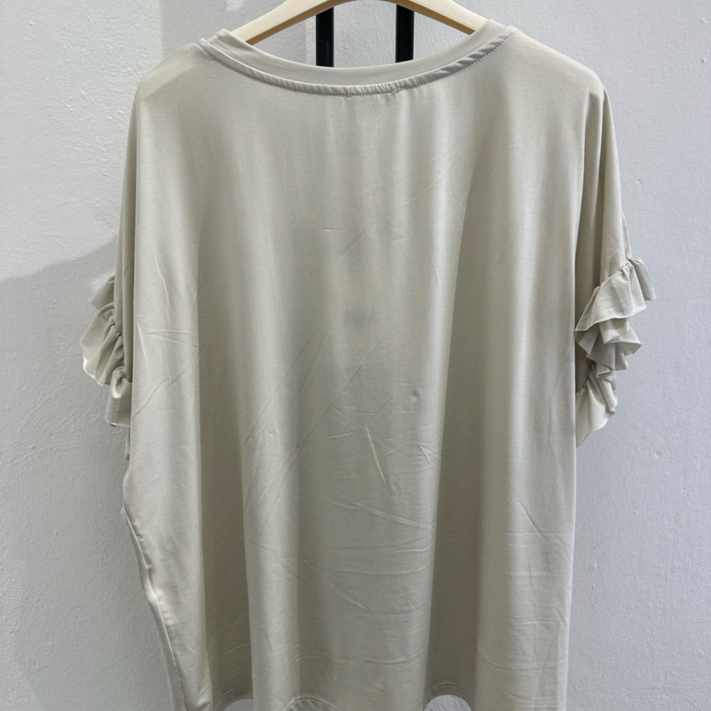 Tencel™ Ruffle Sleeve Top