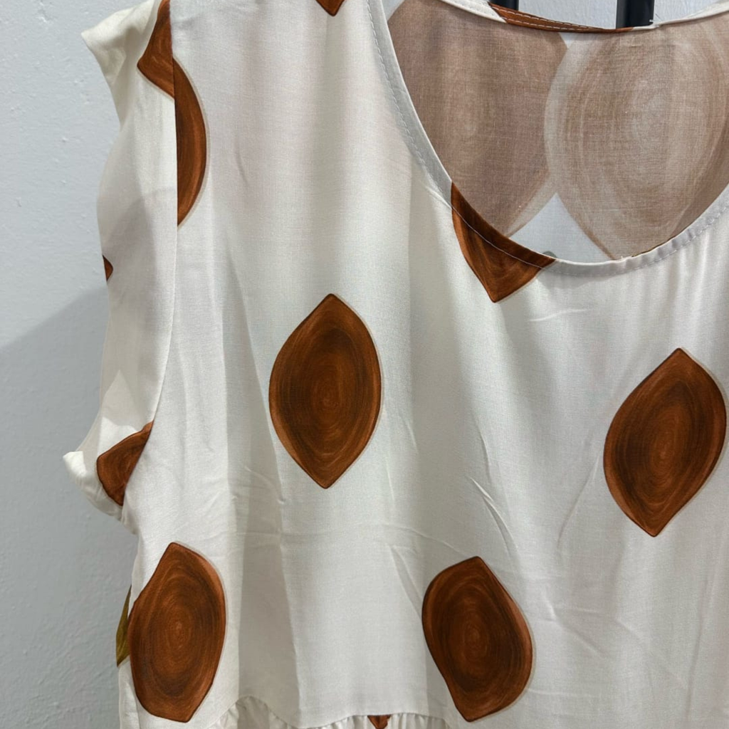 Italian Sleeveless White Printed Maxi Dress