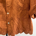 Italian Broderie Button-Up Crop Shirt