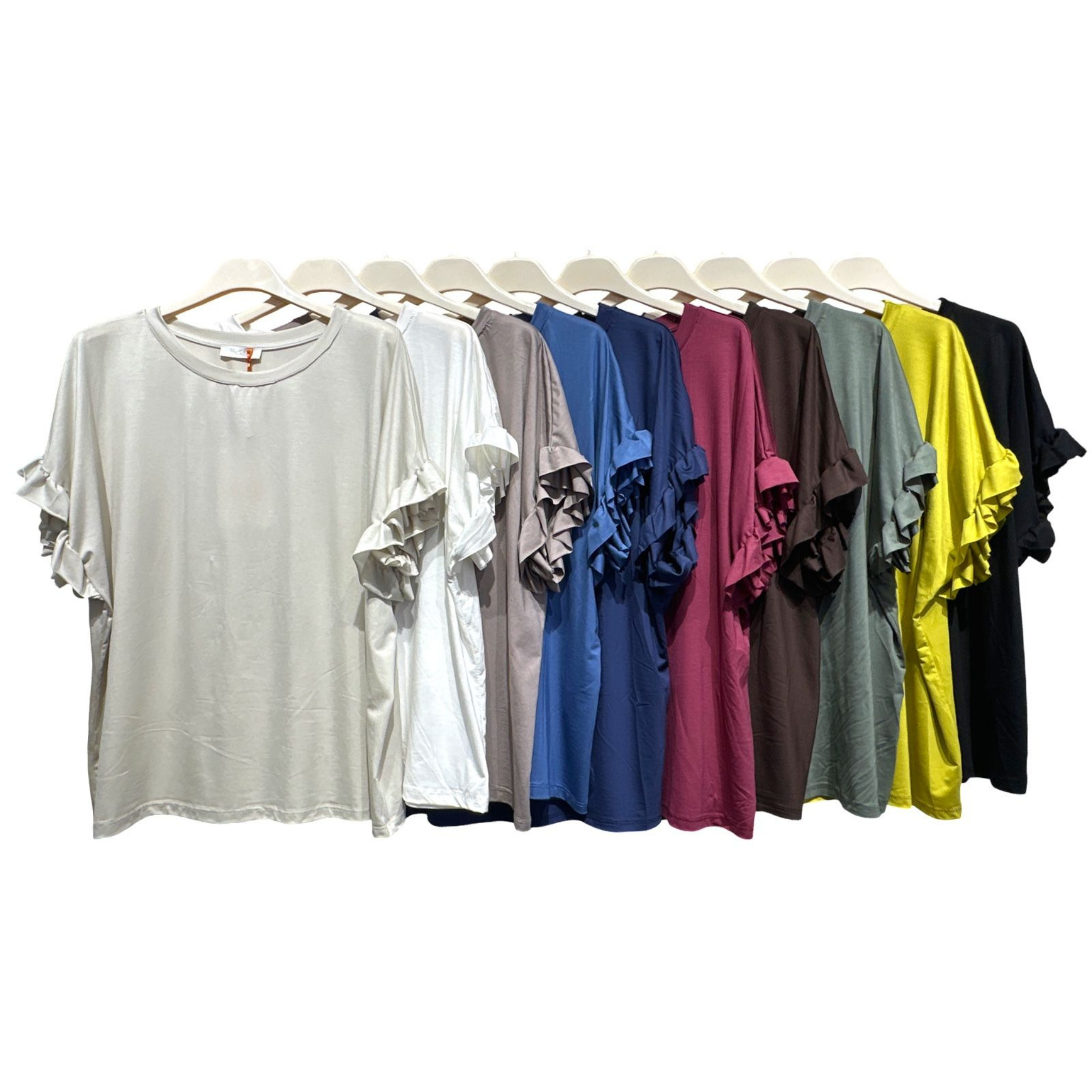 Tencel™ Ruffle Sleeve Top