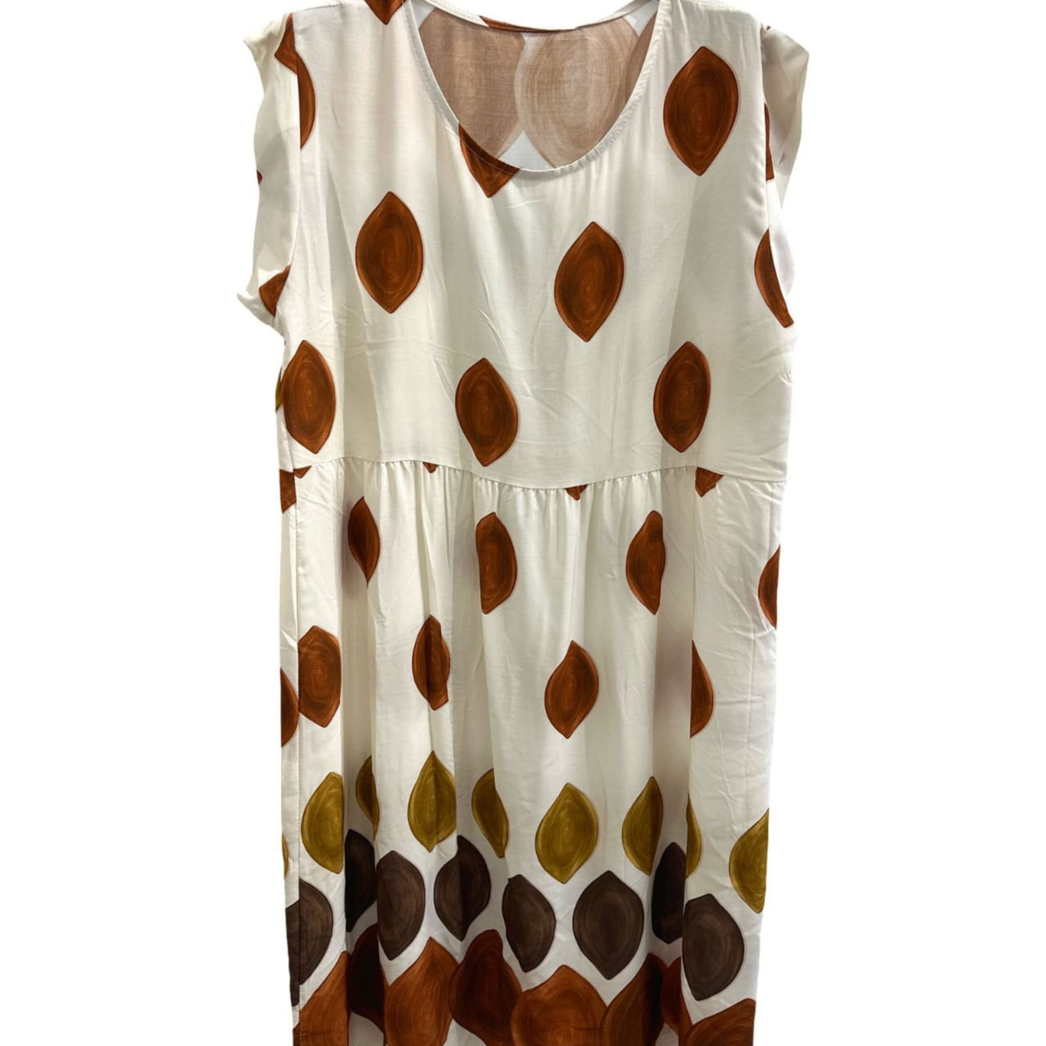 Italian Sleeveless White Printed Maxi Dress