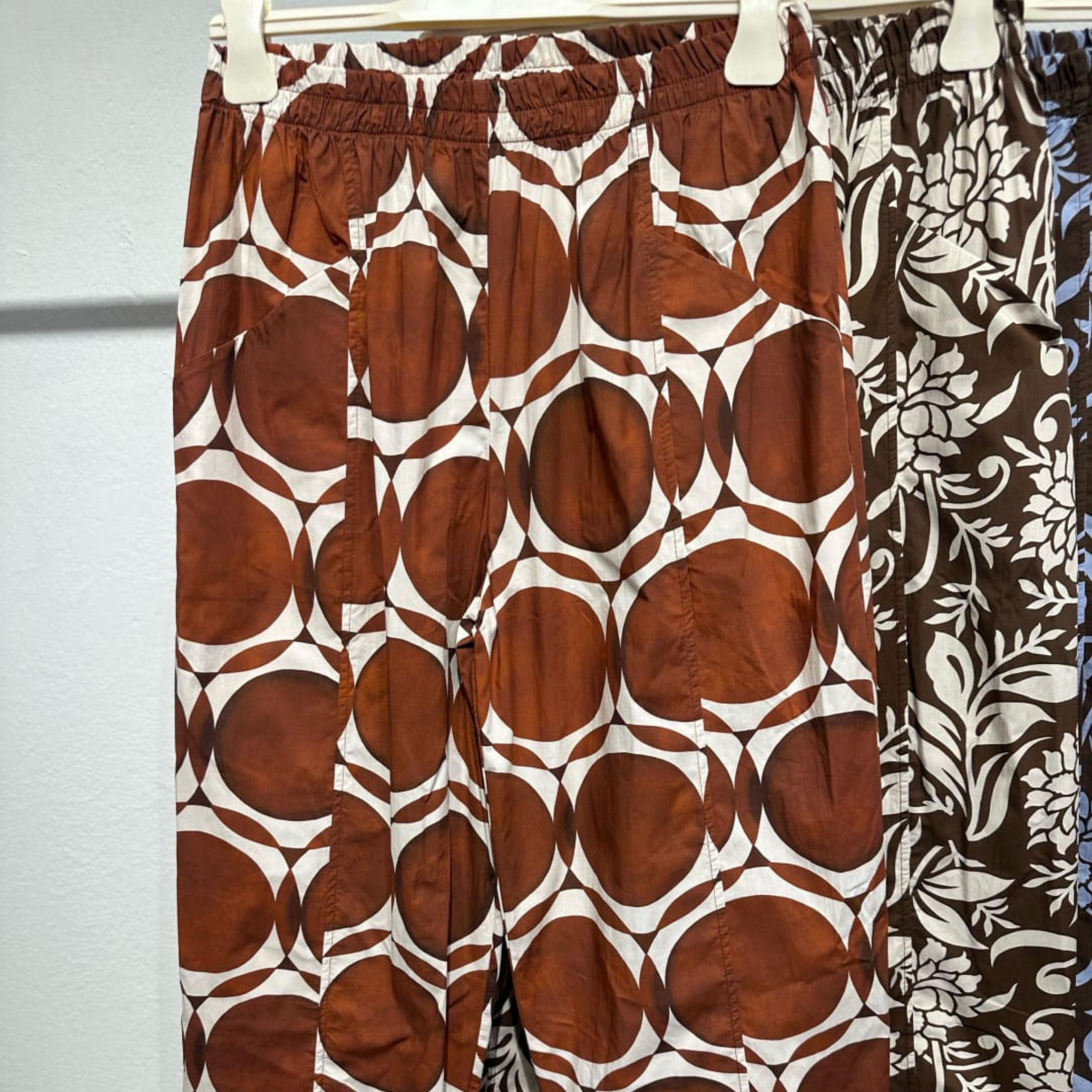 Italian Wide-Leg Floral Print Trousers