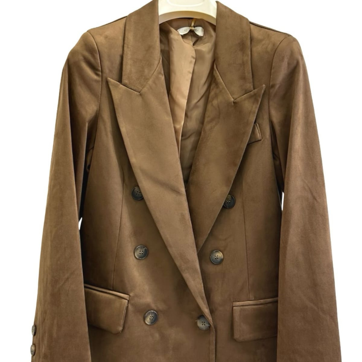 Siena Suede-Effect Double Breasted Blazer