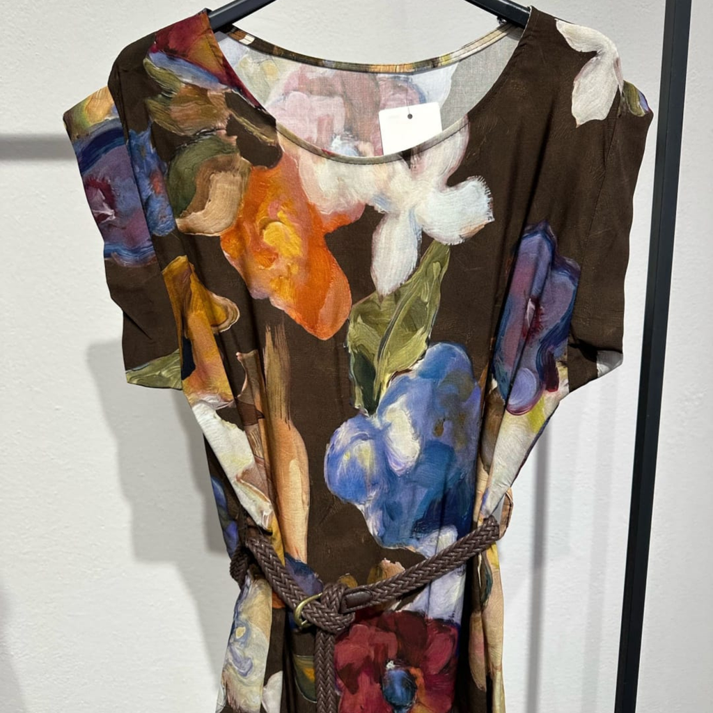 100% Viscose Floral Print Dress
