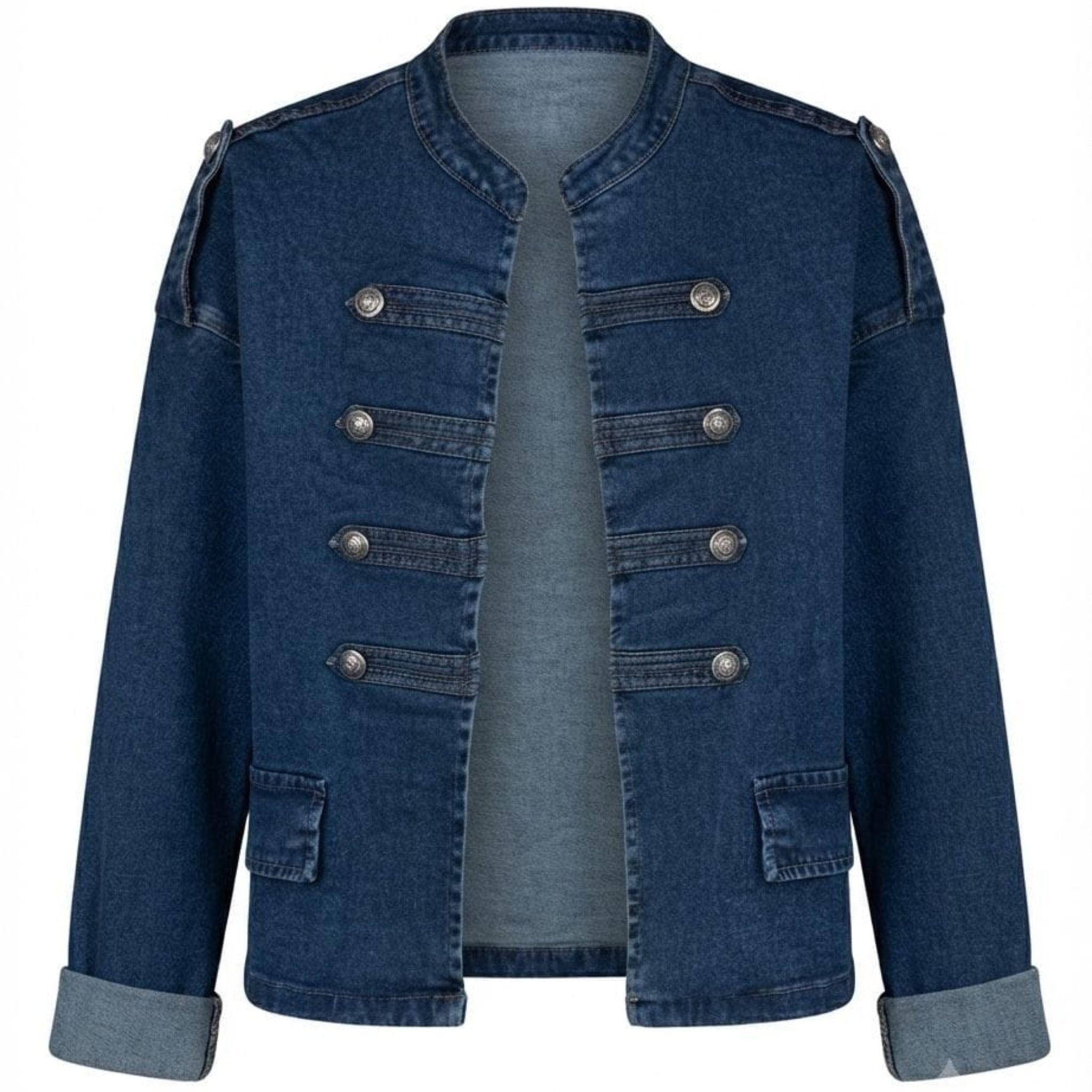 Italian Denim Military Jacket