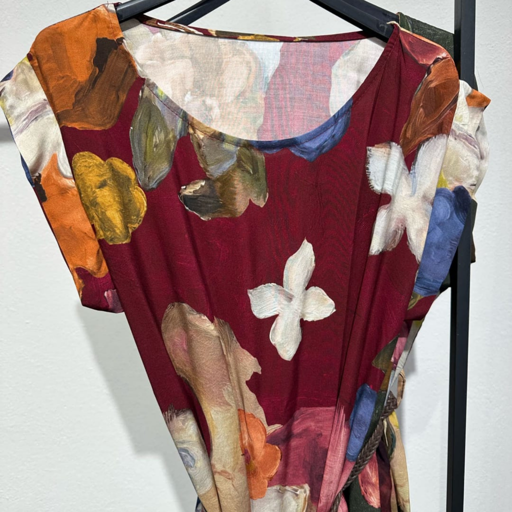 100% Viscose Floral Print Dress
