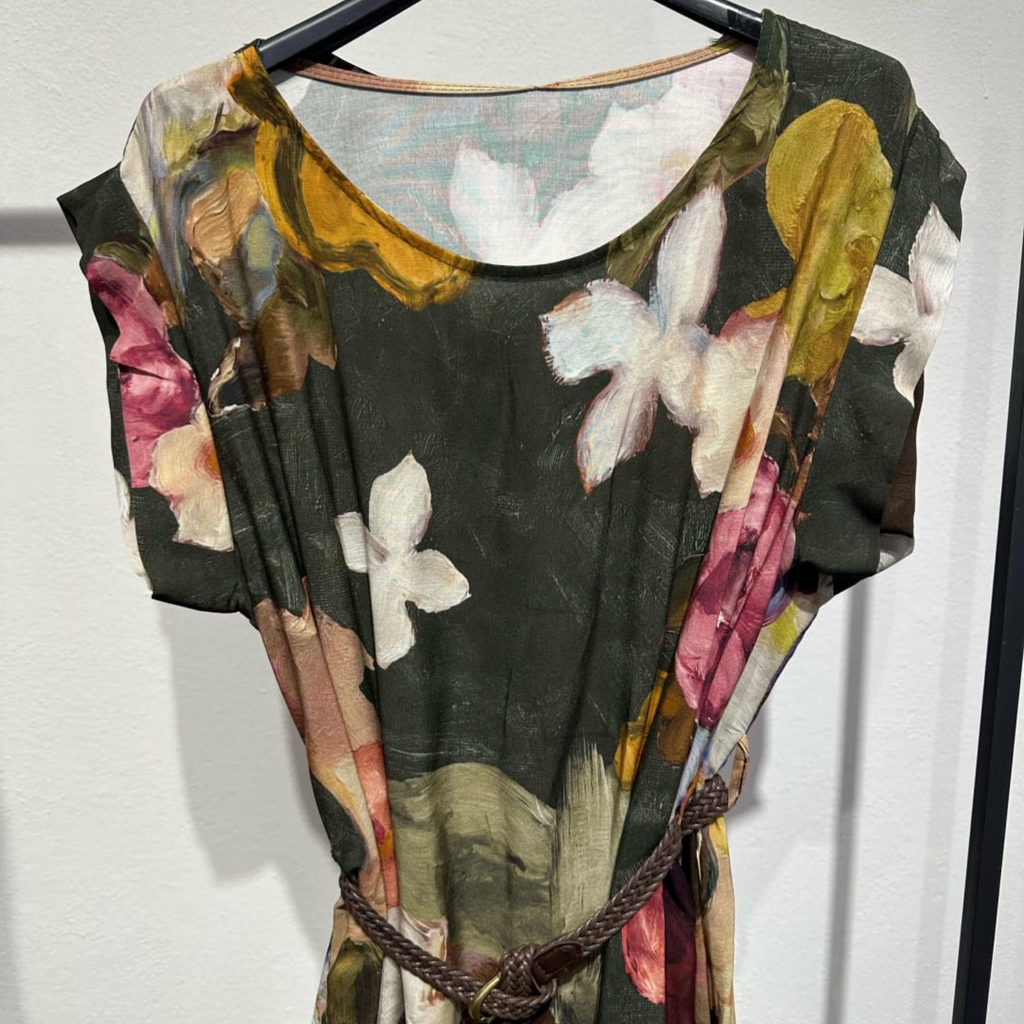 100% Viscose Floral Print Dress