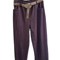 Italian Pinstripe Belted Tapered Trousers