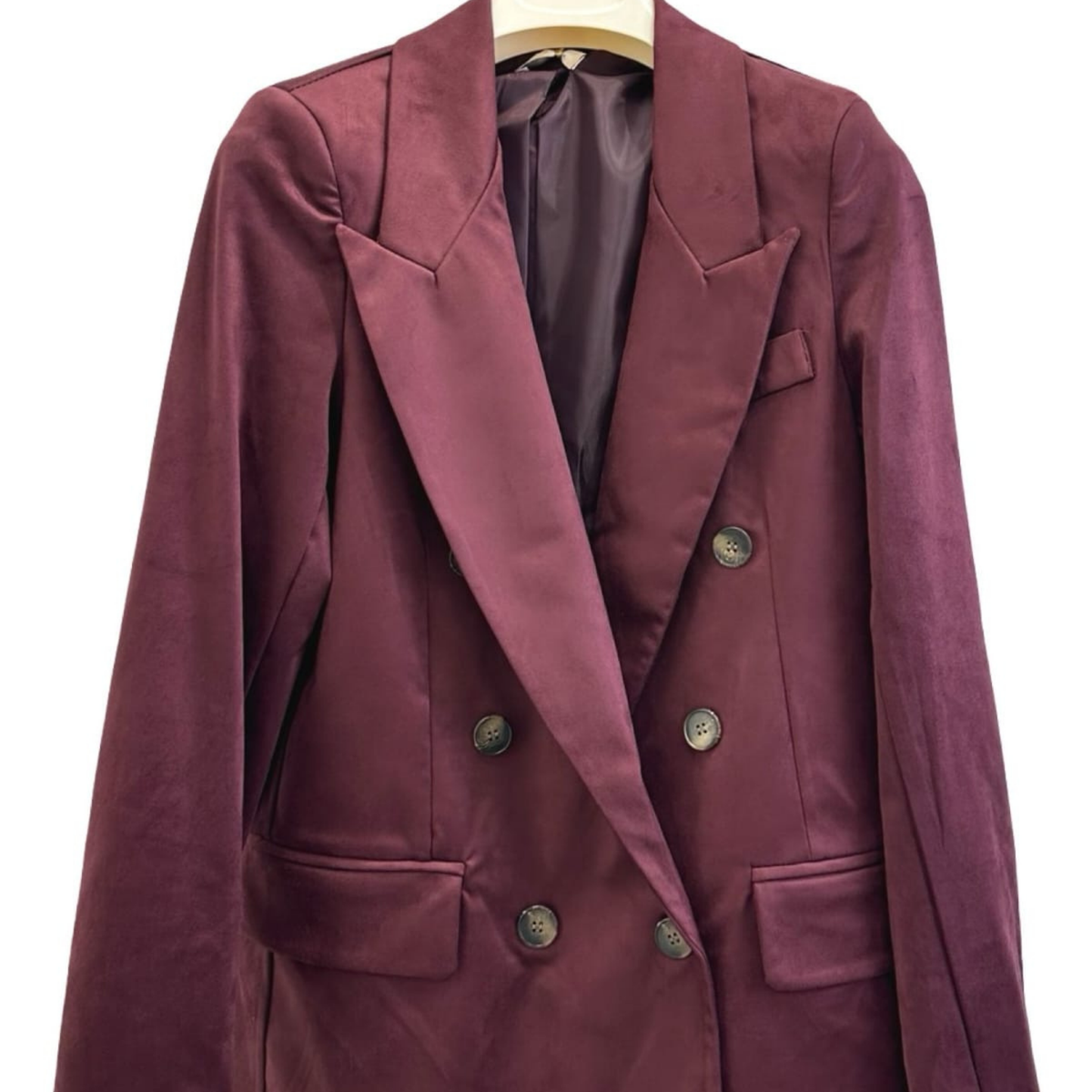 Siena Suede-Effect Double Breasted Blazer