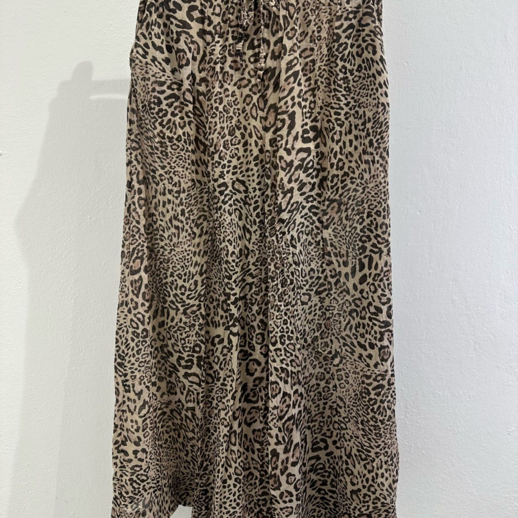 Italian Leopard Print Maxi Skirt