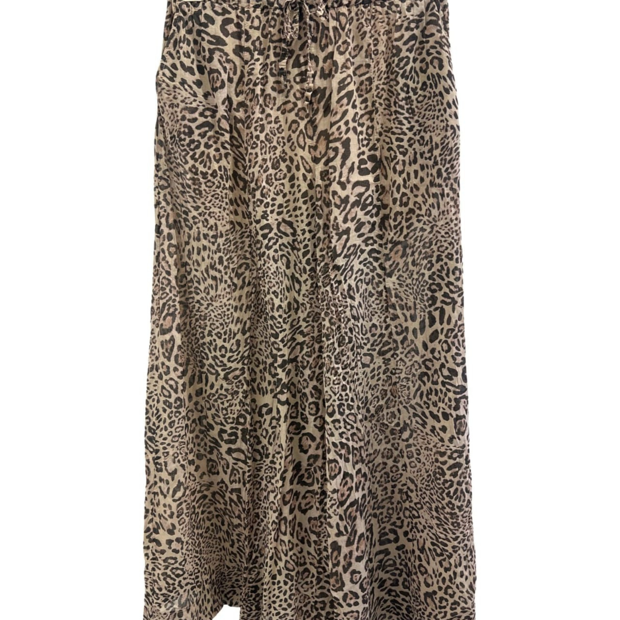 Italian Leopard Print Maxi Skirt