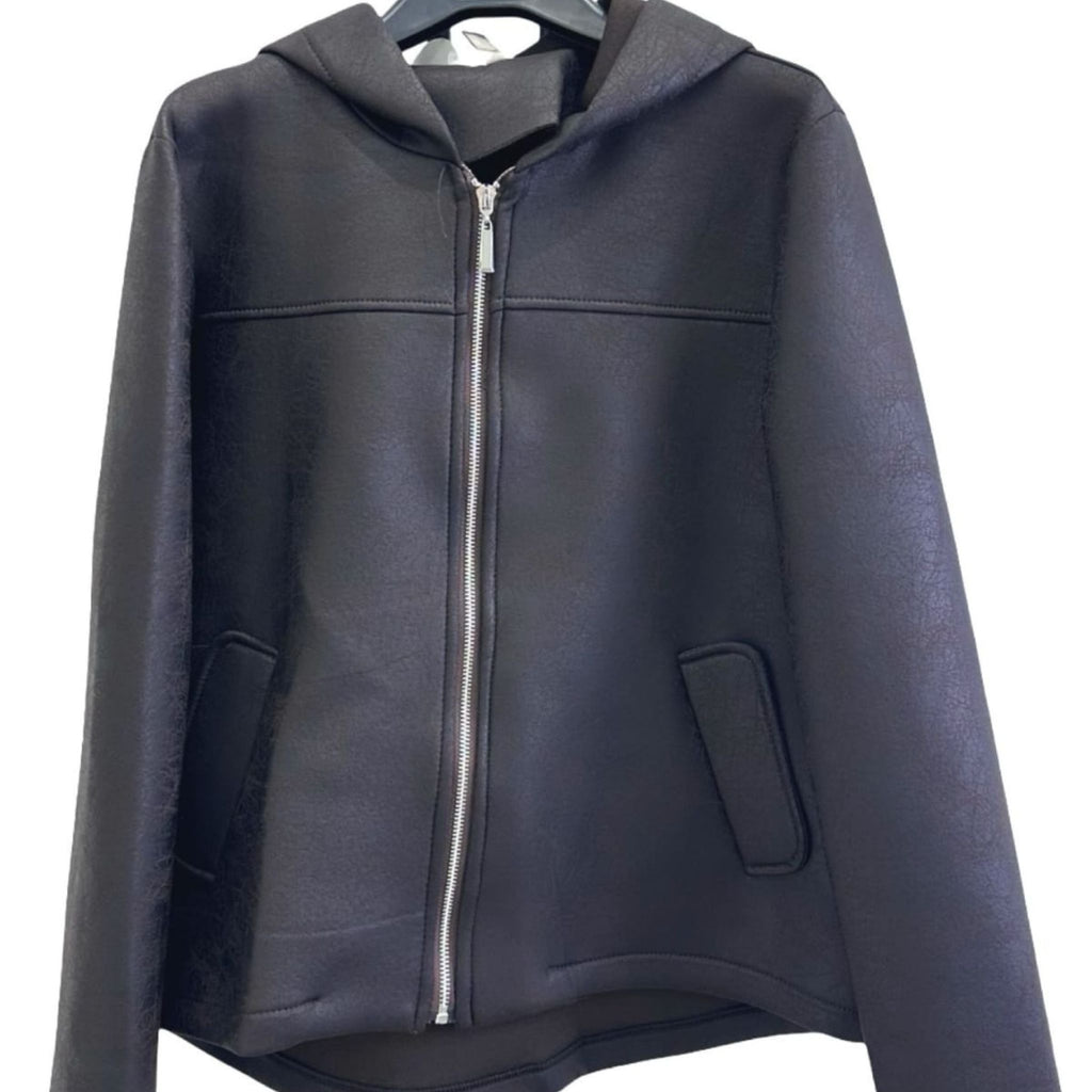 Torino Hooded Faux Leather Jacket