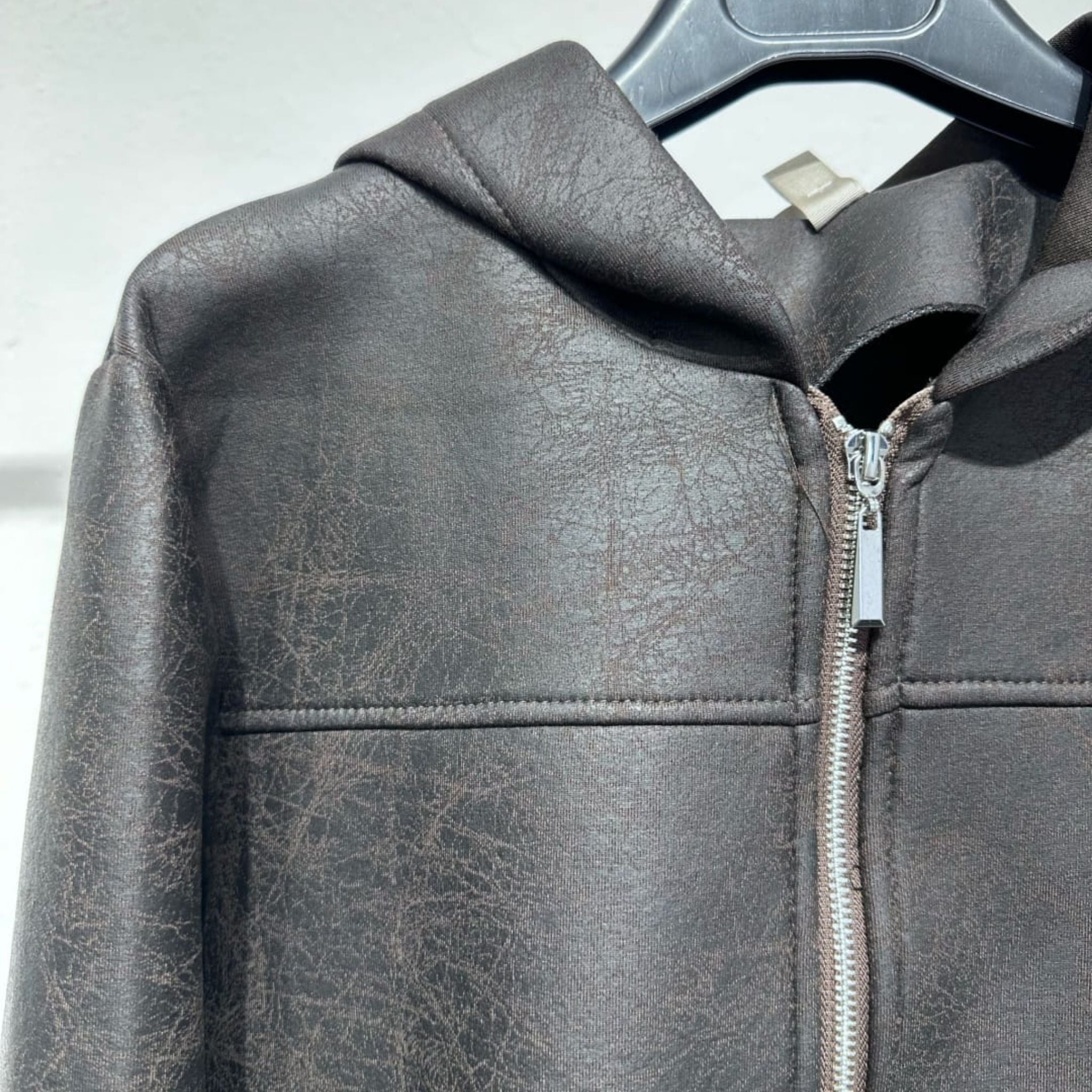 Torino Hooded Faux Leather Jacket