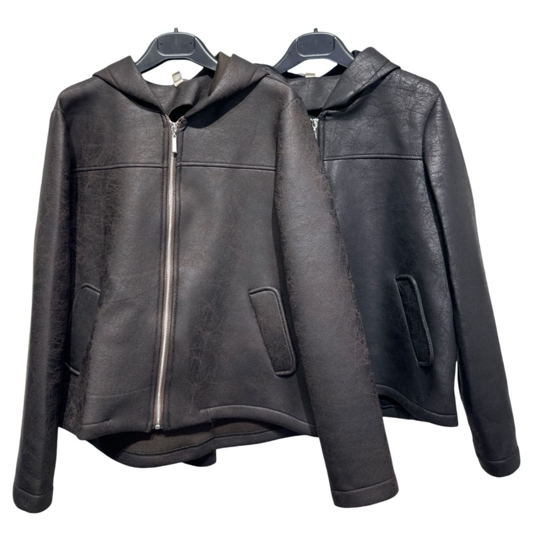 Torino Hooded Faux Leather Jacket