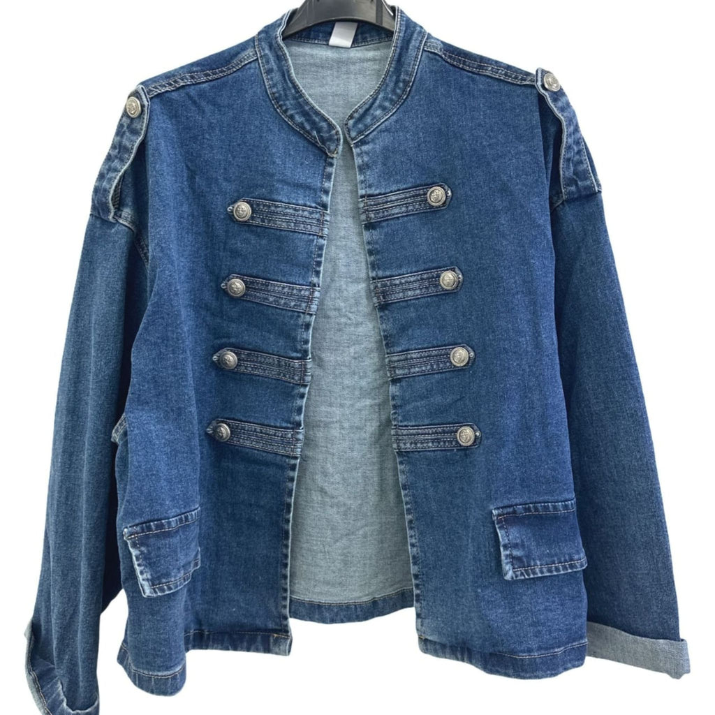 Italian Denim Military Jacket